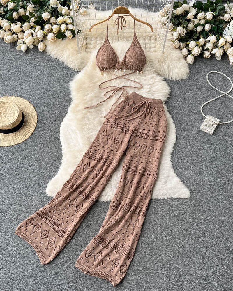 Conjunto Top Alça Fina Calça Longa Lara