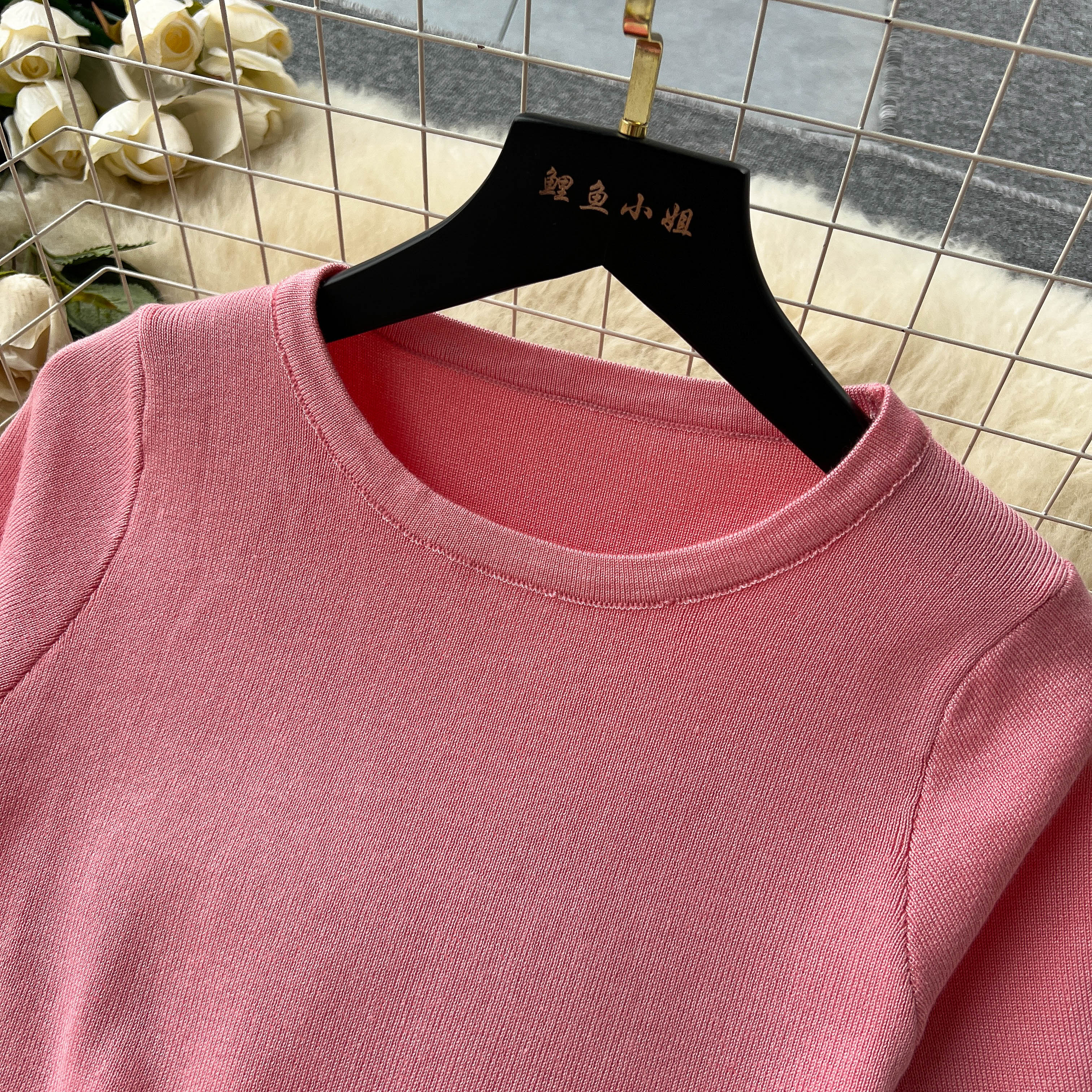 Conjunto Cropped Manga Curta Saia Midi Luna