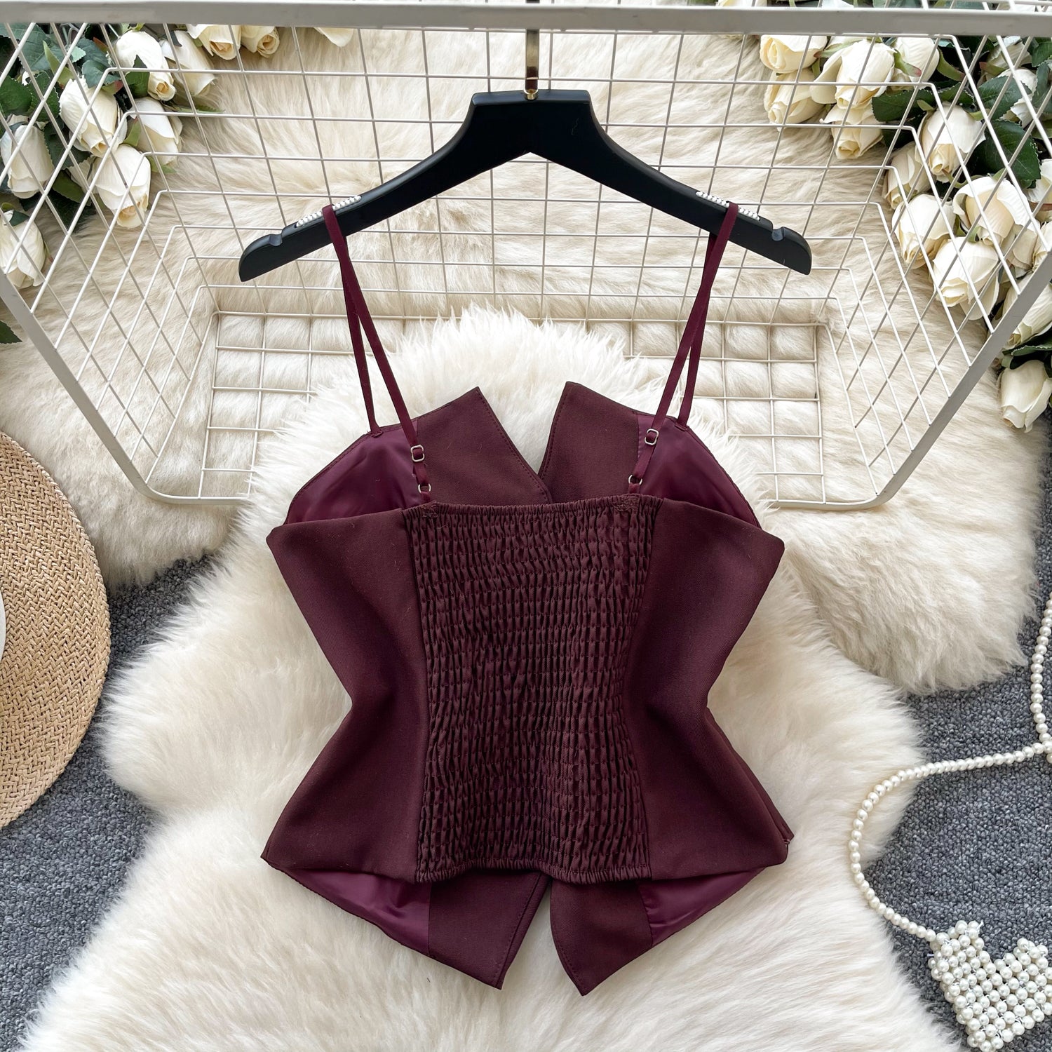 Cropped Estruturado Alça Fina Abotoamento Elisa