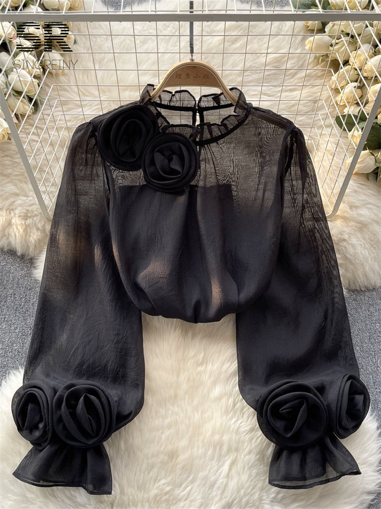 Blusa Manga Longa Floral Helena