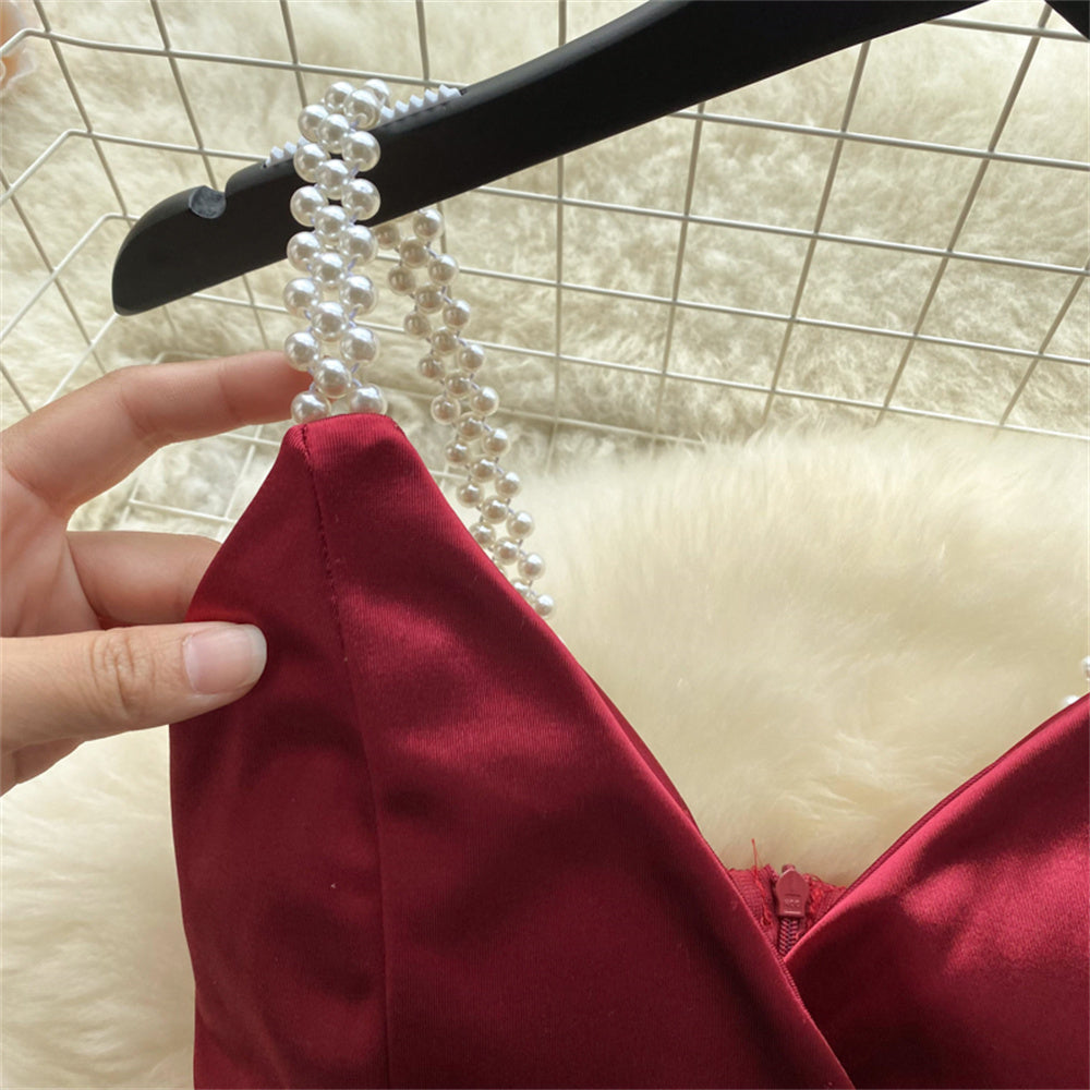 Vestido Curto Decote V Alça Fina Fluido Valéria