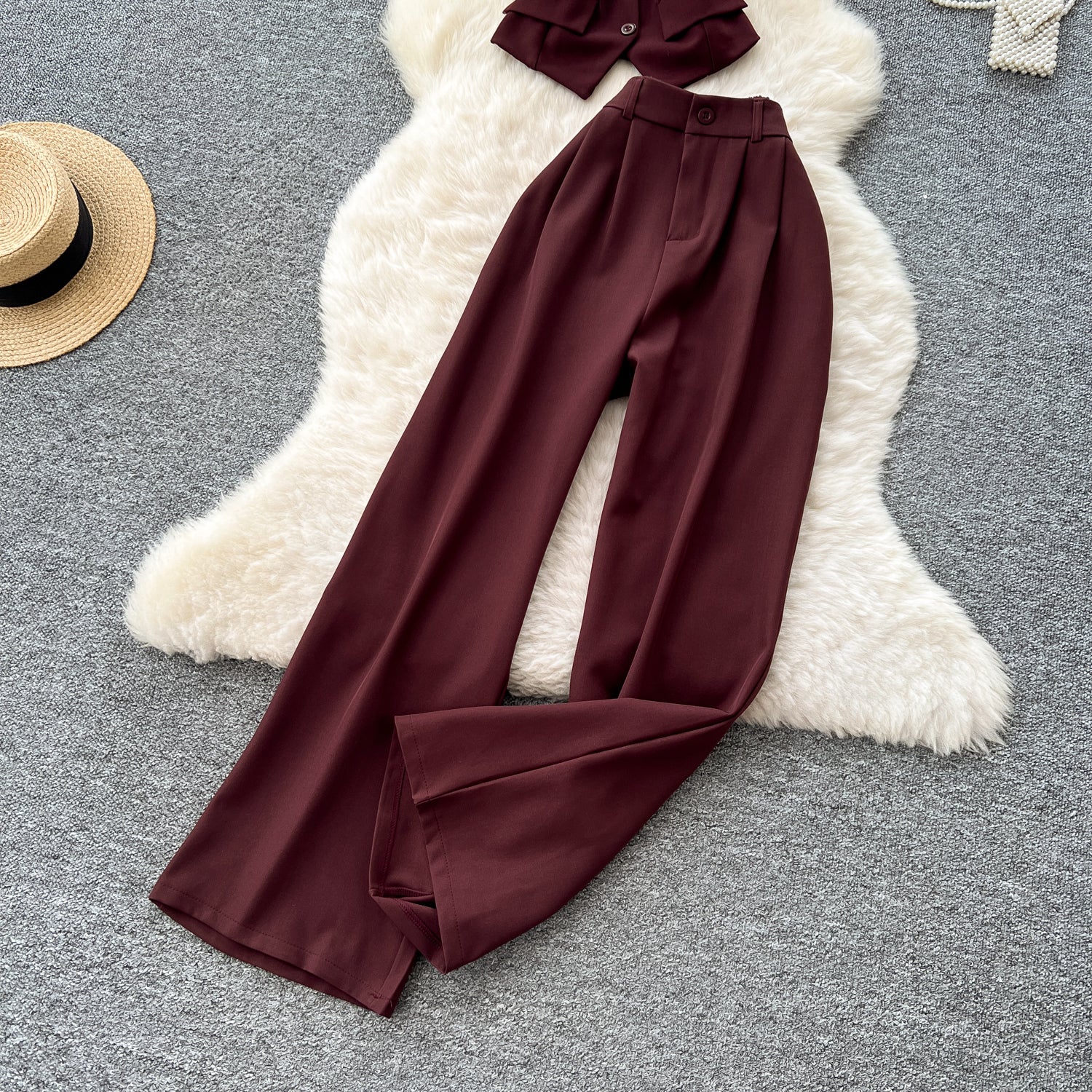 Conjunto Top Estruturado Alça Fina Calça Longa Bianca